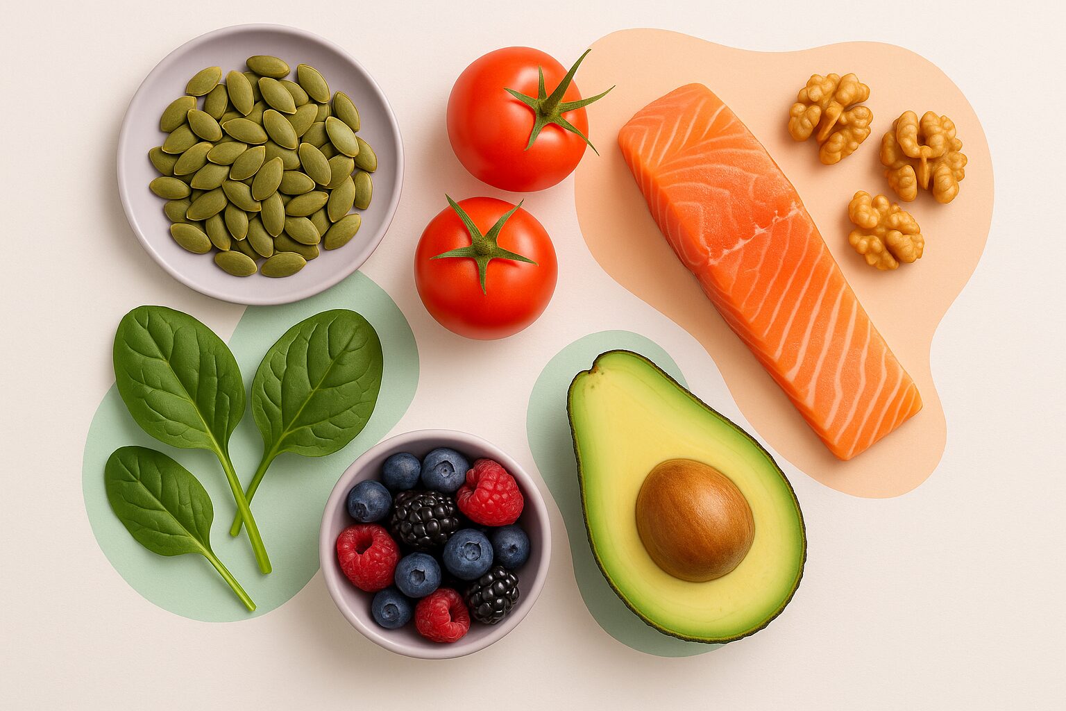 Editorial top-down spread of prostate-friendly foods